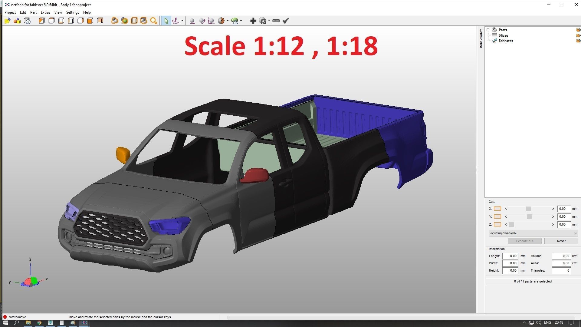 Toyota Tacoma 2020 Access Cab Body For Print 3D print model_7