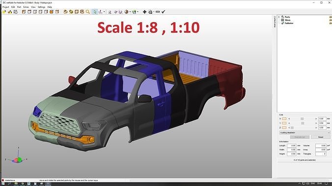 Toyota Tacoma 2020 Access Cab Body For Print 3D print model 5
