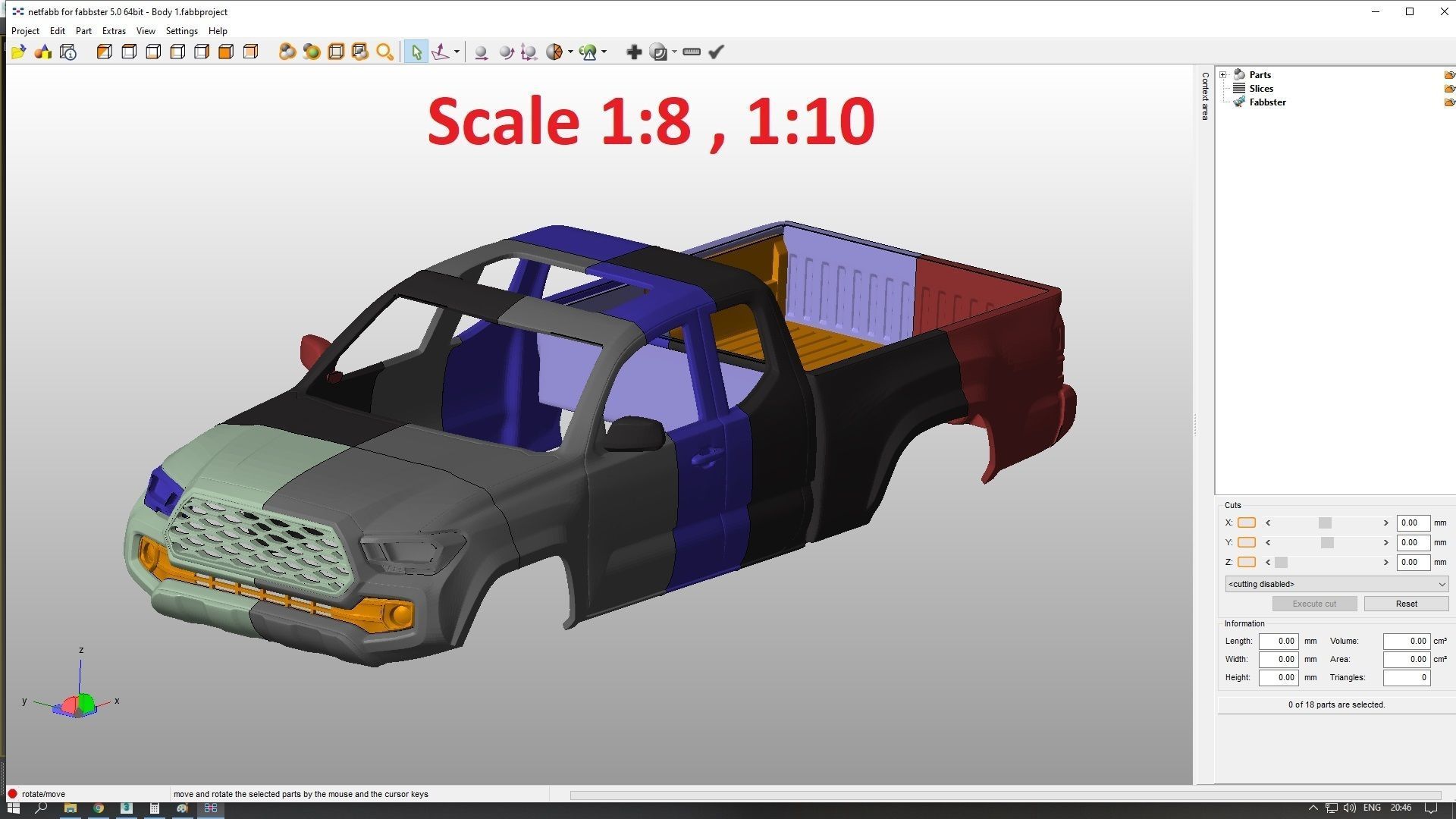 Toyota Tacoma 2020 Access Cab Body For Print 3D print model_4