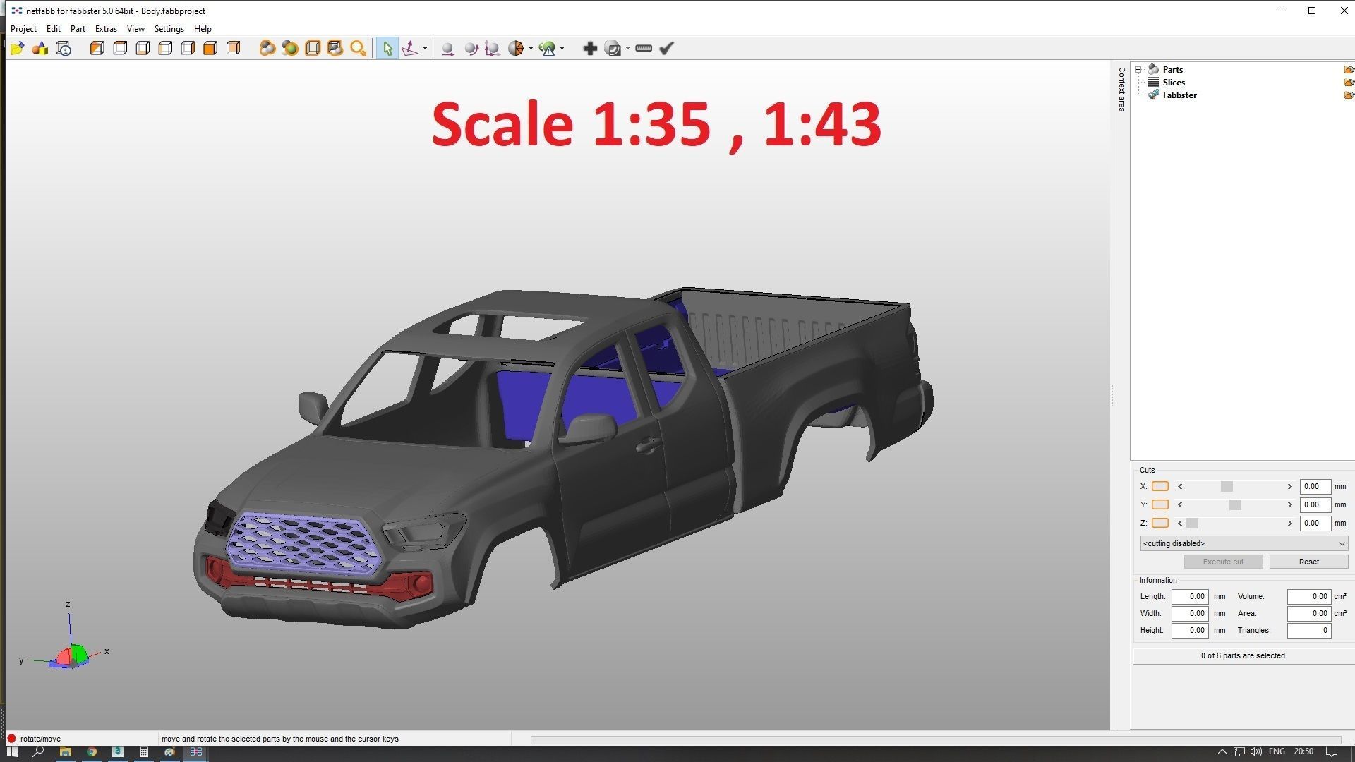 Toyota Tacoma 2020 Access Cab Body For Print 3D print model_9
