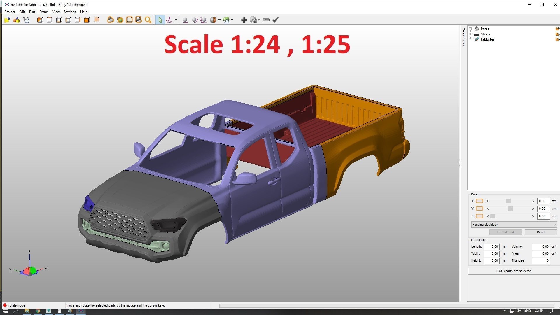 Toyota Tacoma 2020 Access Cab Body For Print 3D print model_8