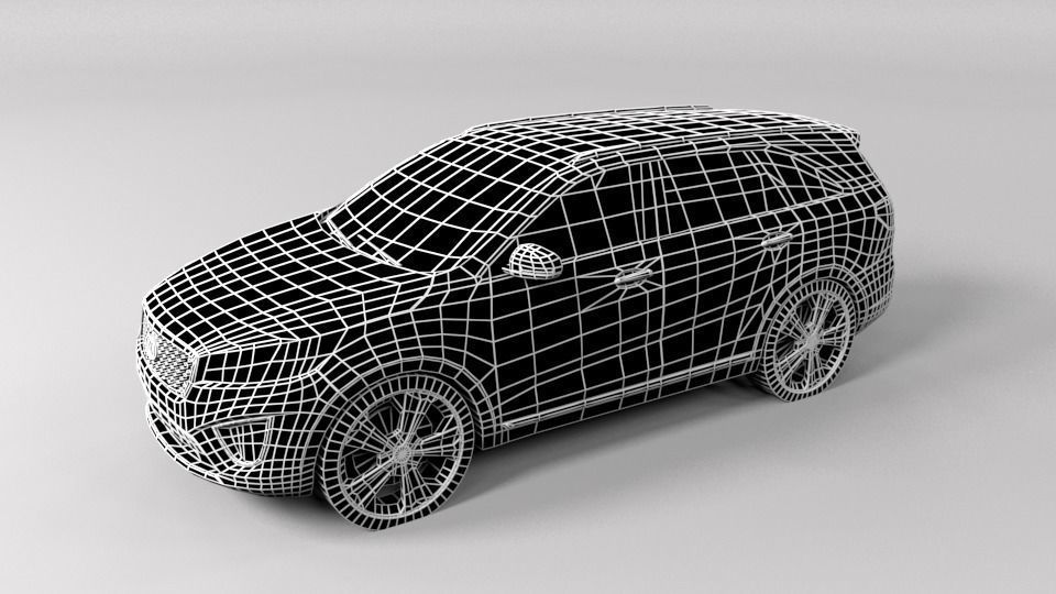 KIA SORENTO 2016 LOWPOLY Low-poly 3D model_5