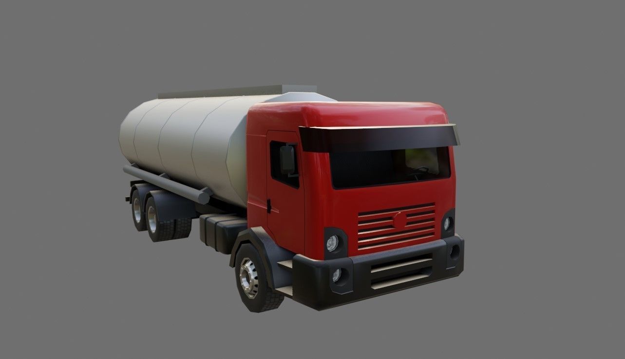 Red Truck - Tank - Fuel - Gasoline - Caminhao Tanque 3D model_14