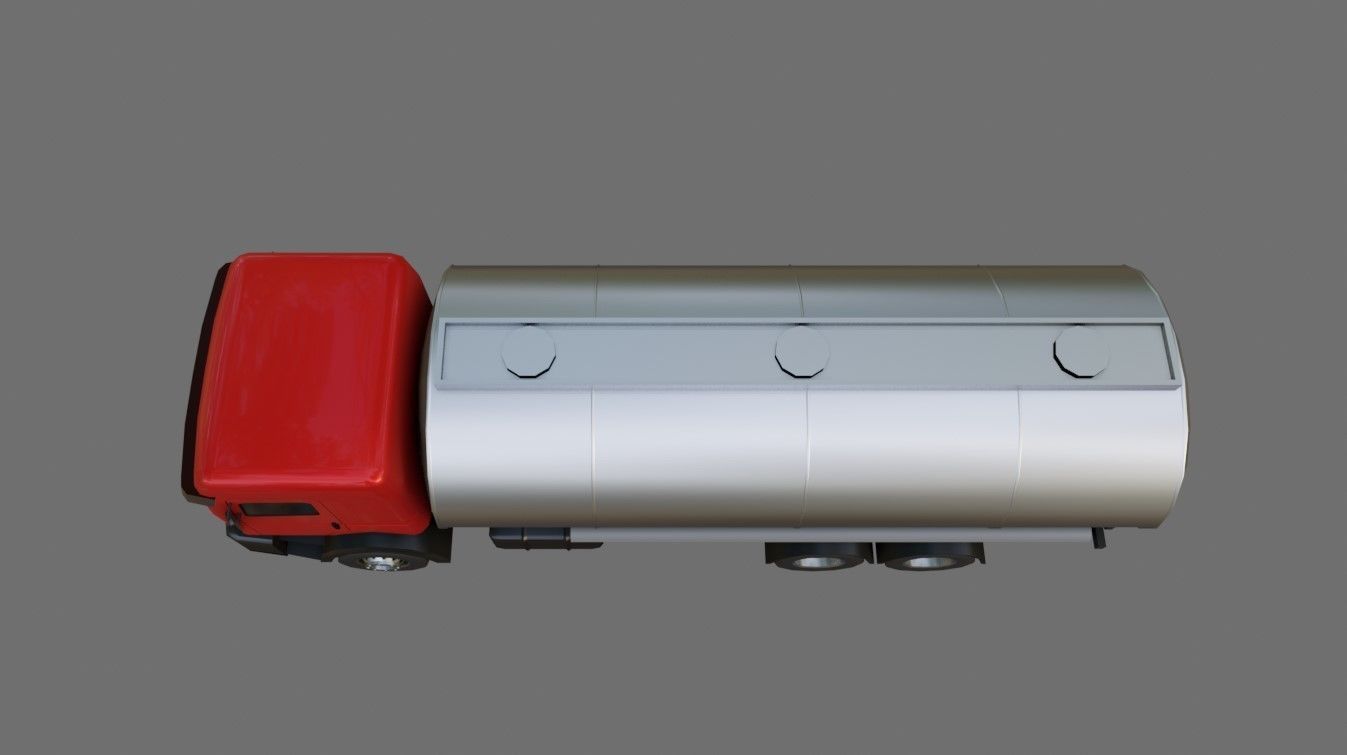 Red Truck - Tank - Fuel - Gasoline - Caminhao Tanque 3D model_11
