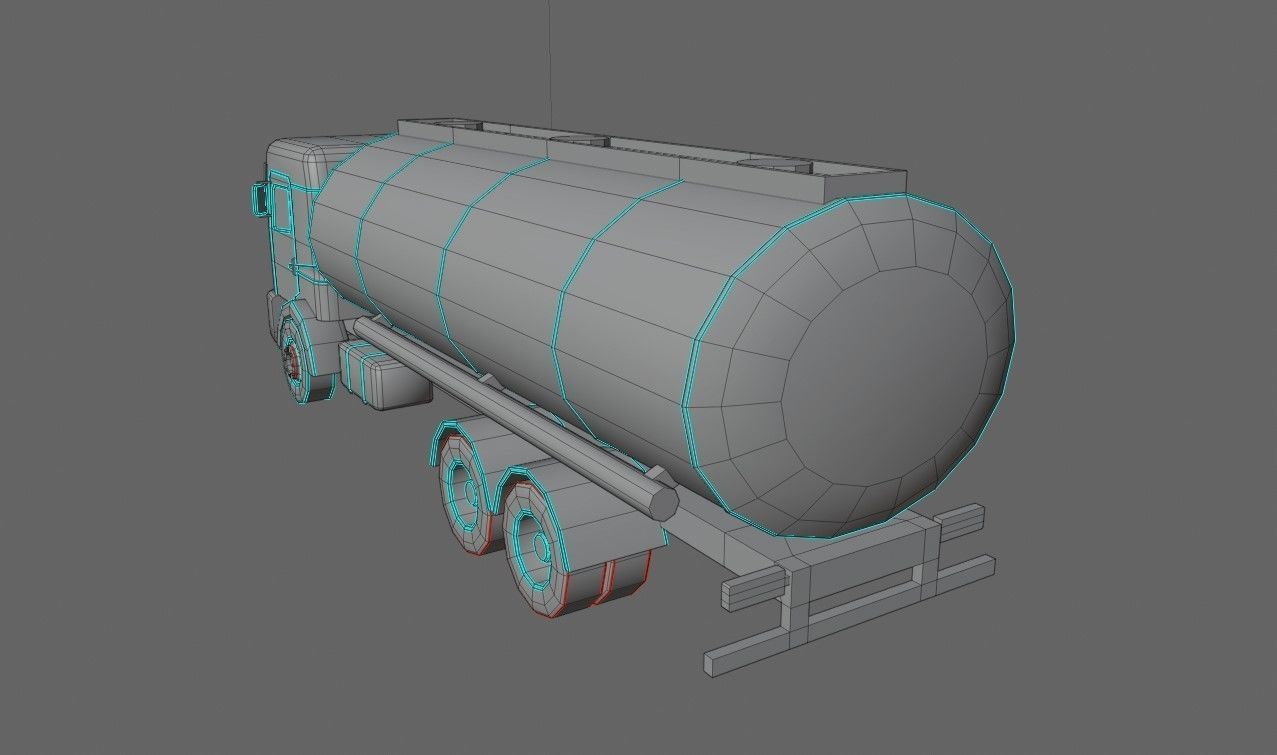 Red Truck - Tank - Fuel - Gasoline - Caminhao Tanque 3D model_23