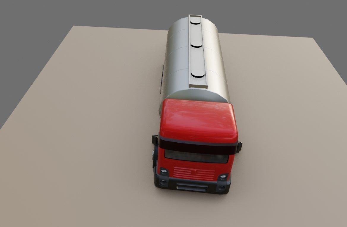 Red Truck - Tank - Fuel - Gasoline - Caminhao Tanque 3D model_9