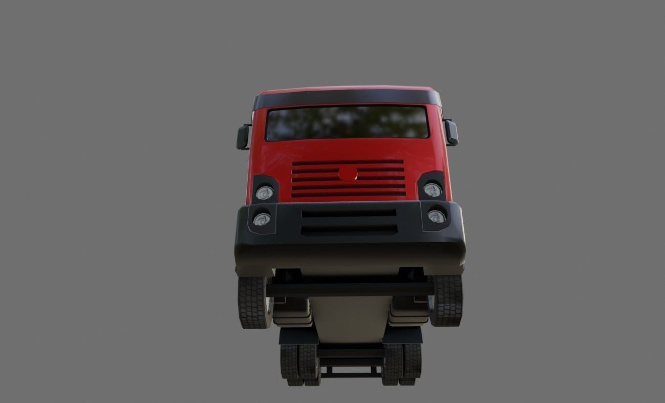 Red Truck - Tank - Fuel - Gasoline - Caminhao Tanque 3D model_13