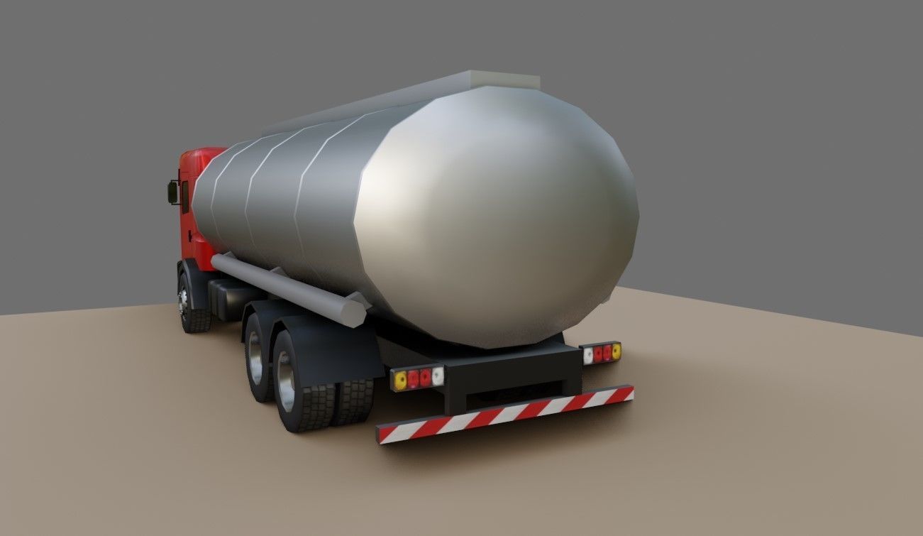 Red Truck - Tank - Fuel - Gasoline - Caminhao Tanque 3D model_5