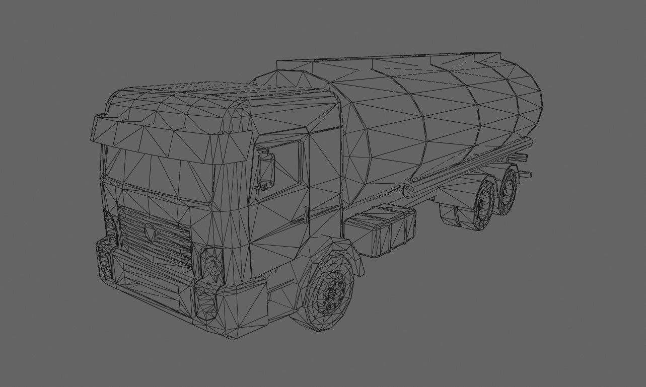 Red Truck - Tank - Fuel - Gasoline - Caminhao Tanque 3D model_24