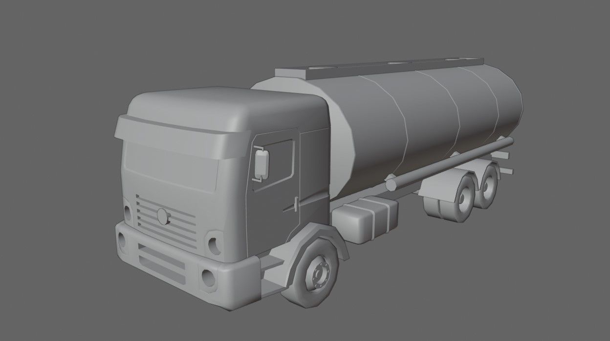 Red Truck - Tank - Fuel - Gasoline - Caminhao Tanque 3D model_16