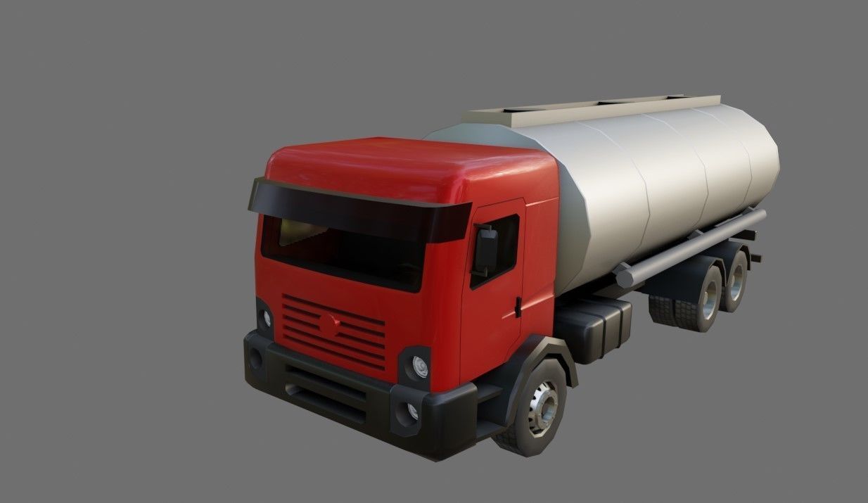 Red Truck - Tank - Fuel - Gasoline - Caminhao Tanque 3D model_15