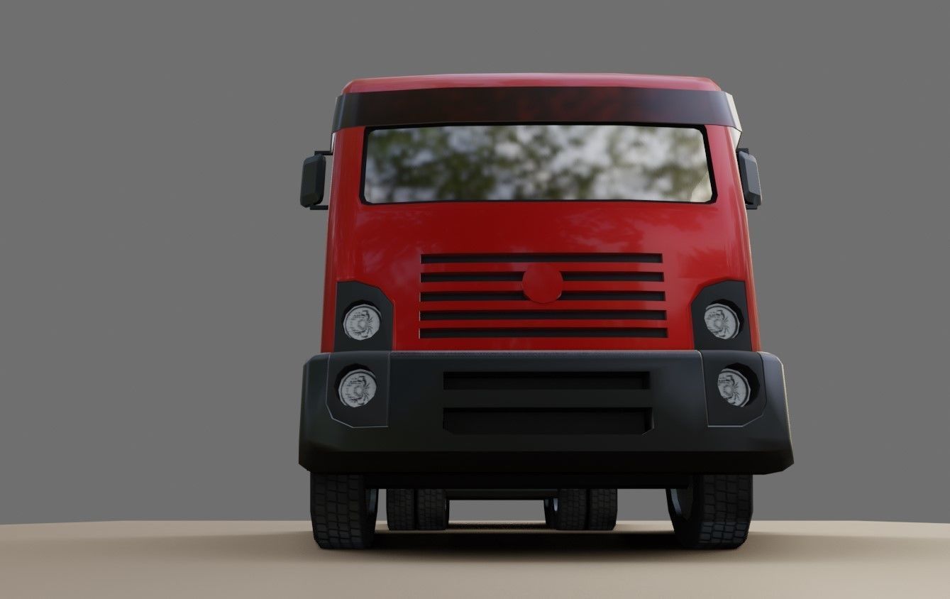 Red Truck - Tank - Fuel - Gasoline - Caminhao Tanque 3D model_8
