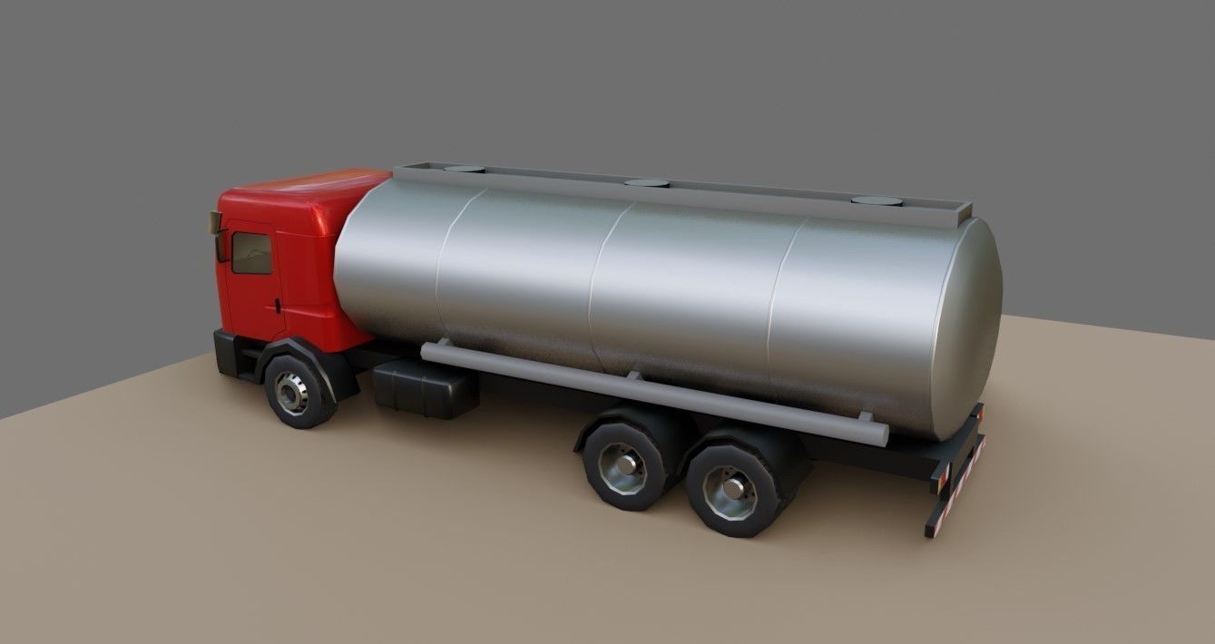 Red Truck - Tank - Fuel - Gasoline - Caminhao Tanque 3D model_20