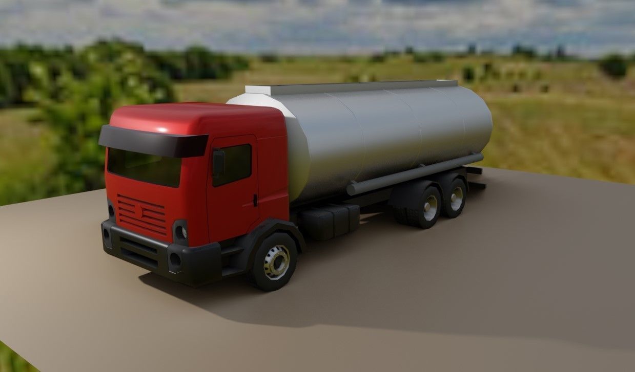Red Truck - Tank - Fuel - Gasoline - Caminhao Tanque 3D model_17