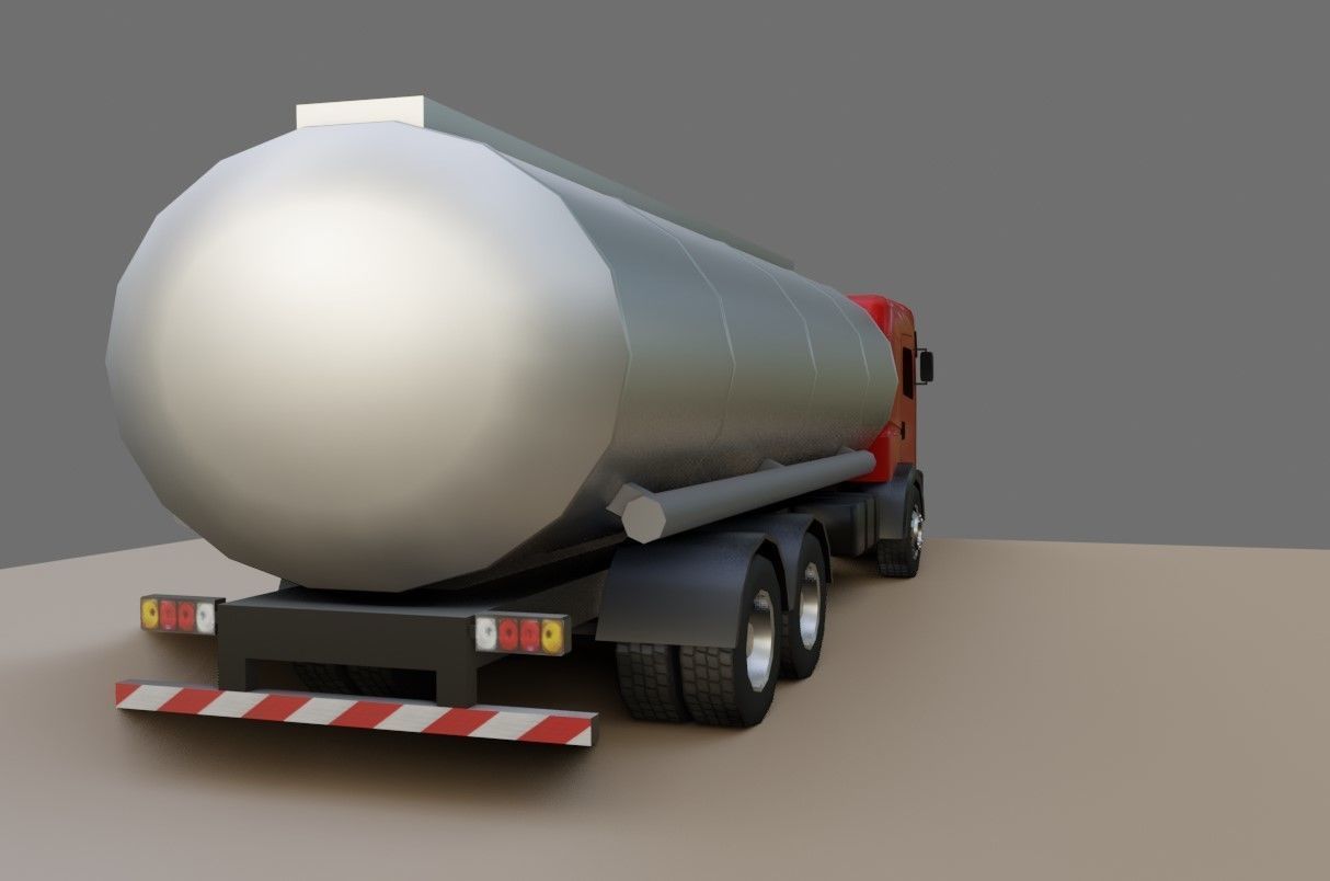 Red Truck - Tank - Fuel - Gasoline - Caminhao Tanque 3D model_22