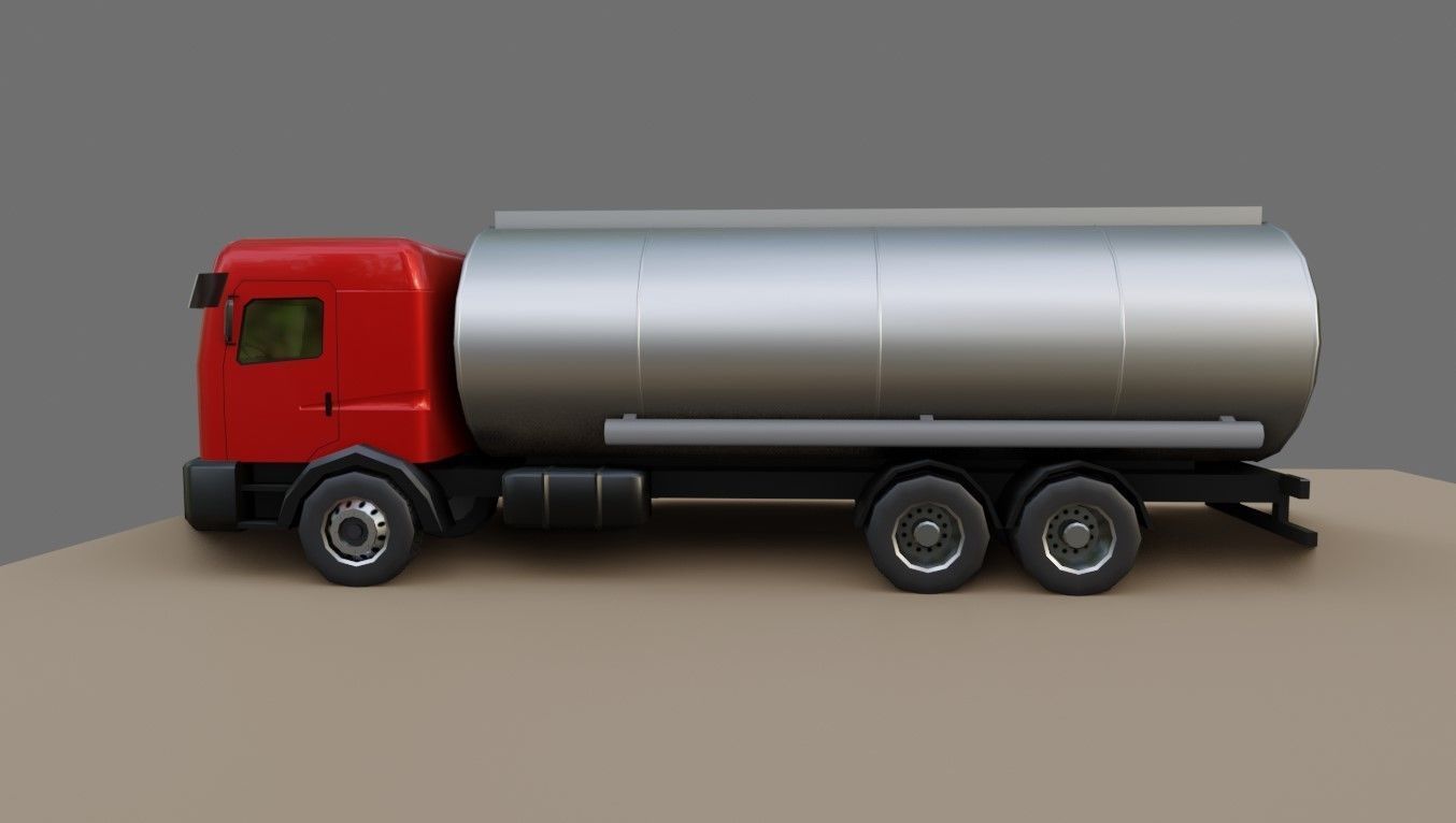 Red Truck - Tank - Fuel - Gasoline - Caminhao Tanque 3D model_19