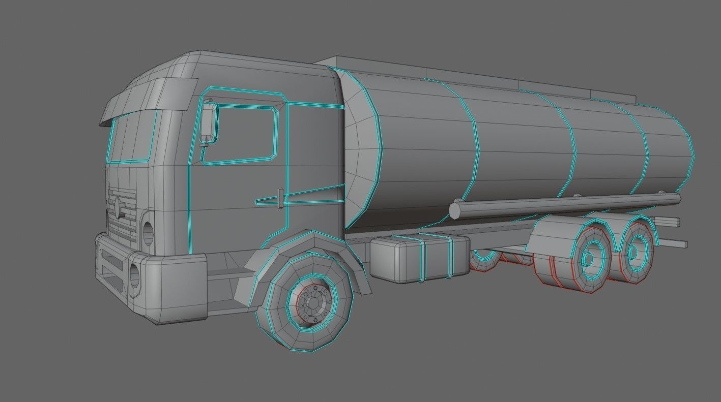 Red Truck - Tank - Fuel - Gasoline - Caminhao Tanque 3D model_25
