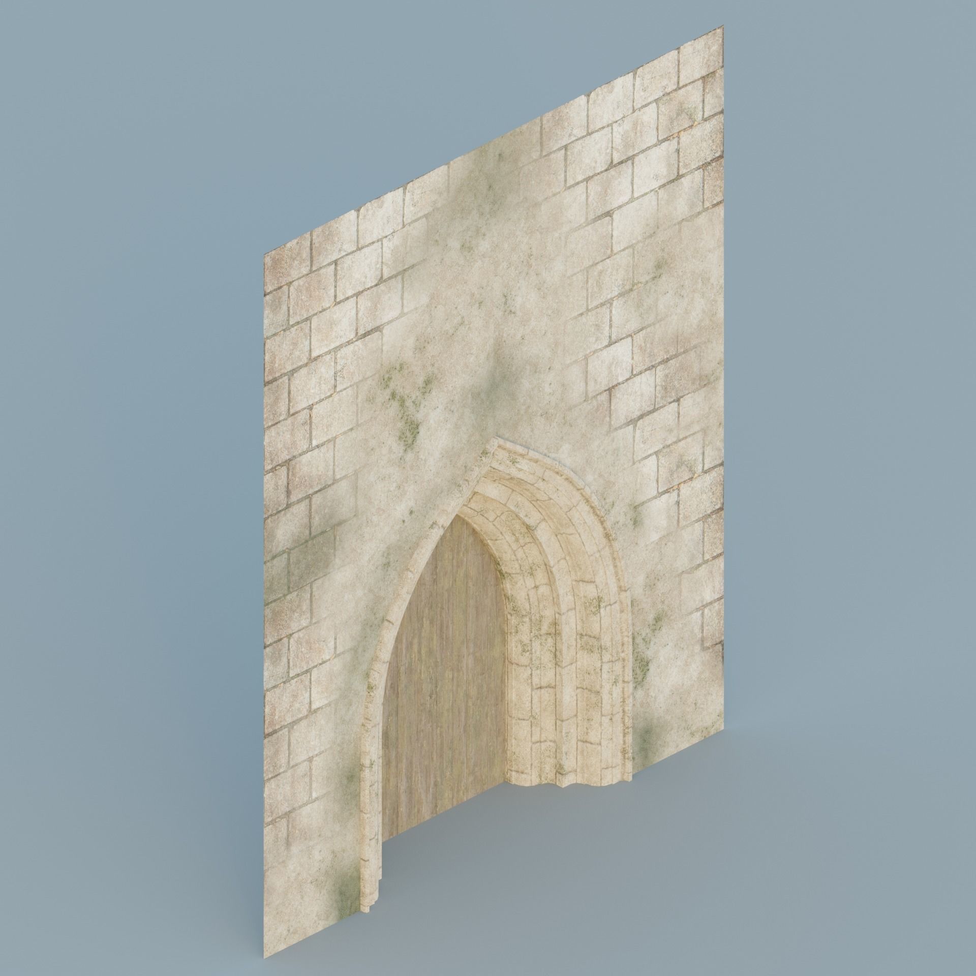 Gothic hallway modular kit Low-poly 3D model_1