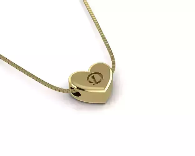 Pendant initial heart D