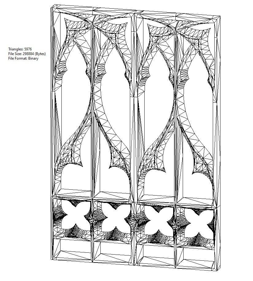 Gothic Ornament pannel for plaster and wood working 3D print model_24