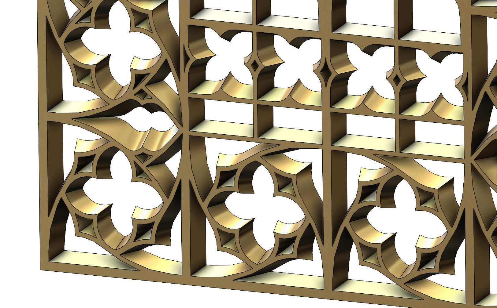 Gothic Ornament pannel for plaster and wood working 3D print model_6