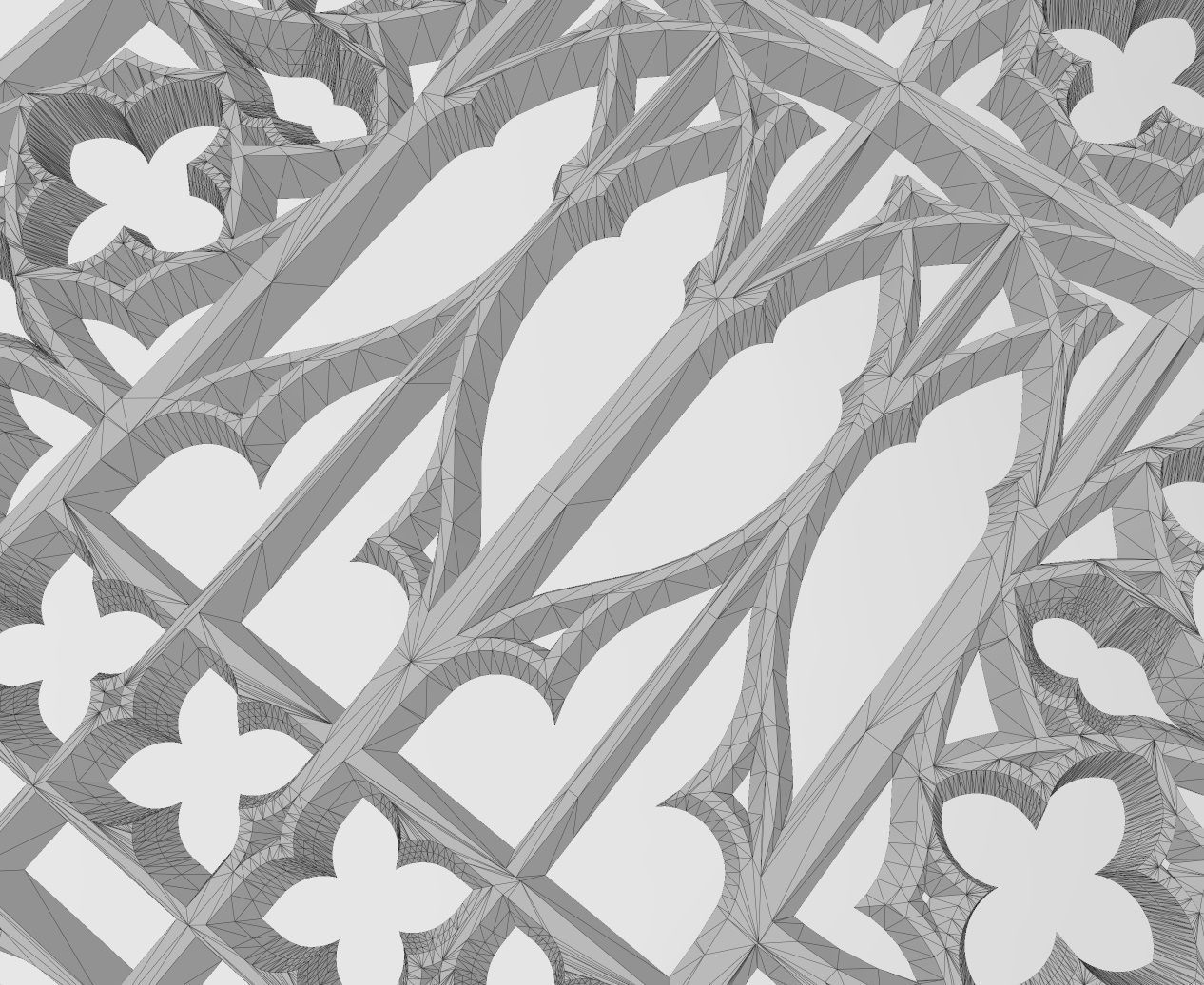 Gothic Ornament pannel for plaster and wood working 3D print model_14