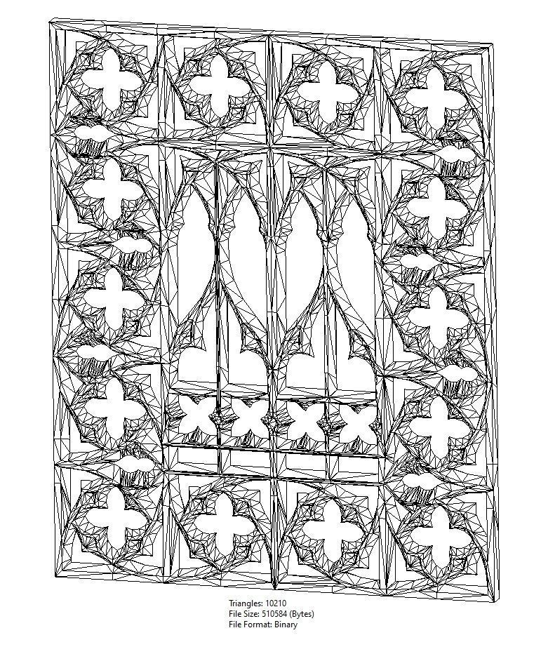 Gothic Ornament pannel for plaster and wood working 3D print model_20