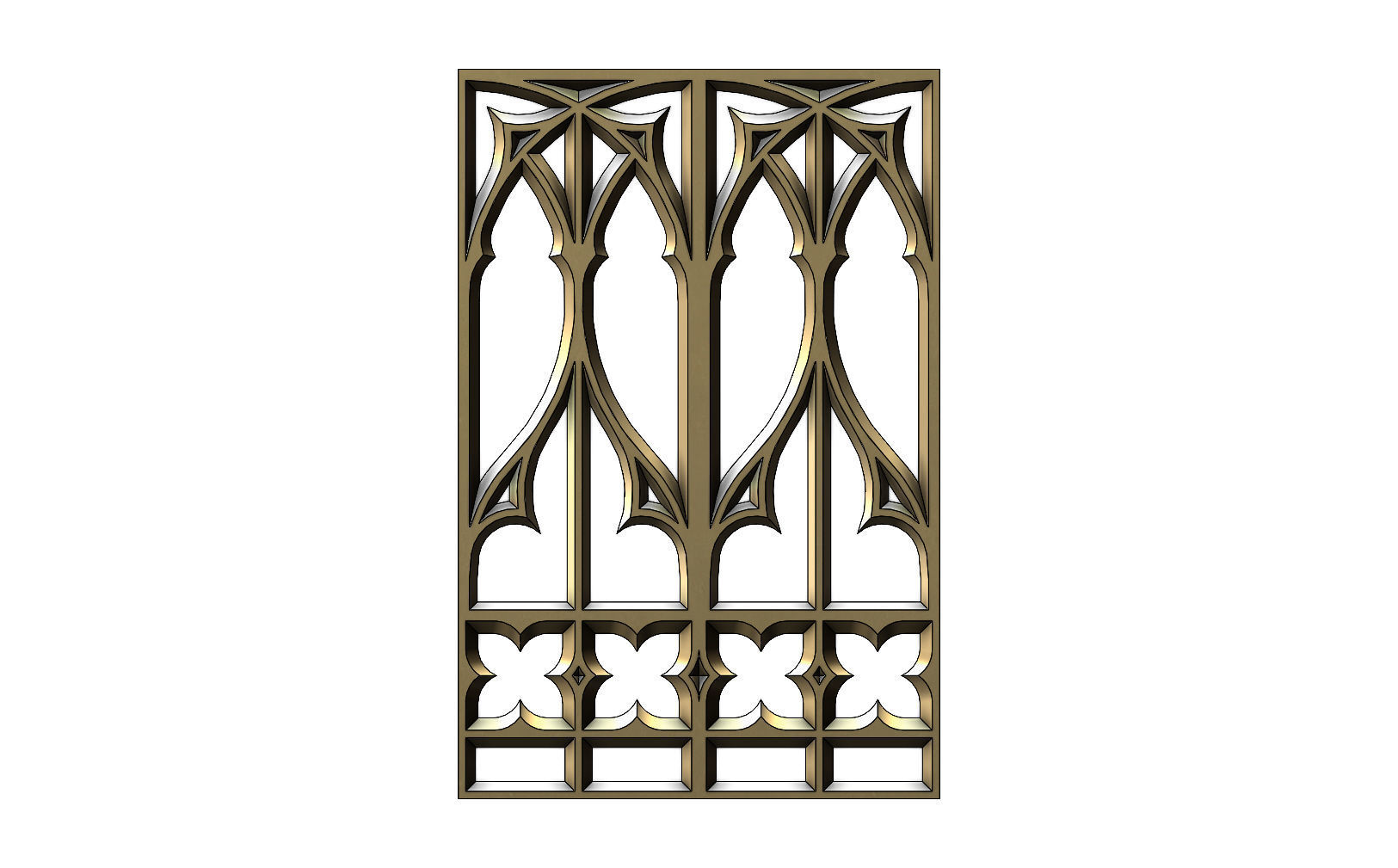 Gothic Ornament pannel for plaster and wood working 3D print model_8