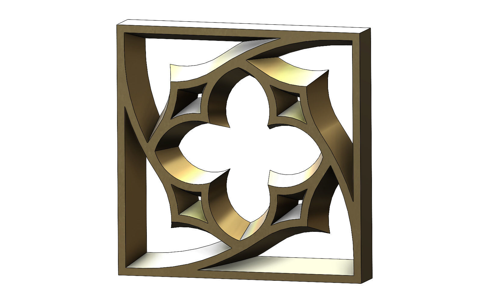 Gothic Ornament pannel for plaster and wood working 3D print model_7