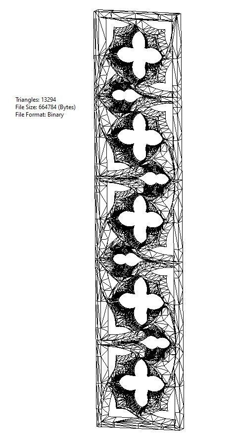 Gothic Ornament pannel for plaster and wood working 3D print model_16