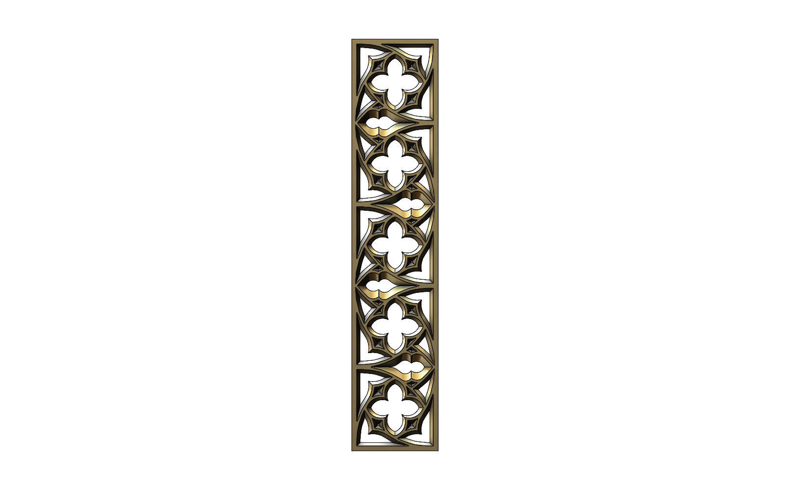 Gothic Ornament pannel for plaster and wood working 3D print model_10