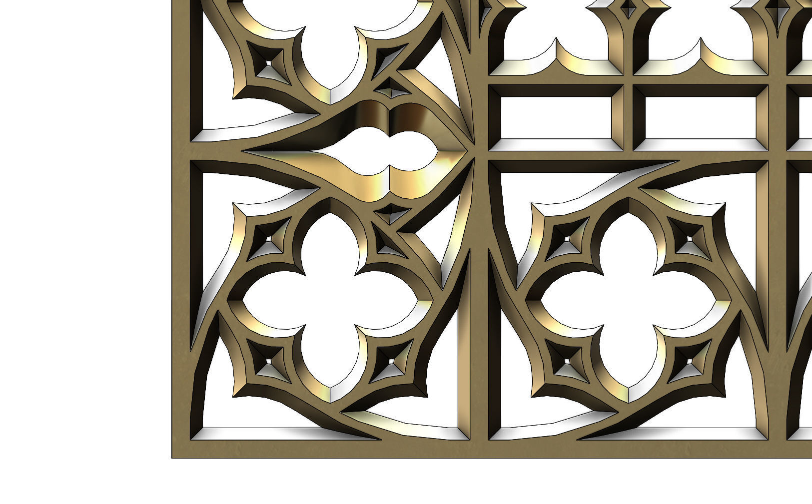 Gothic Ornament pannel for plaster and wood working 3D print model_3