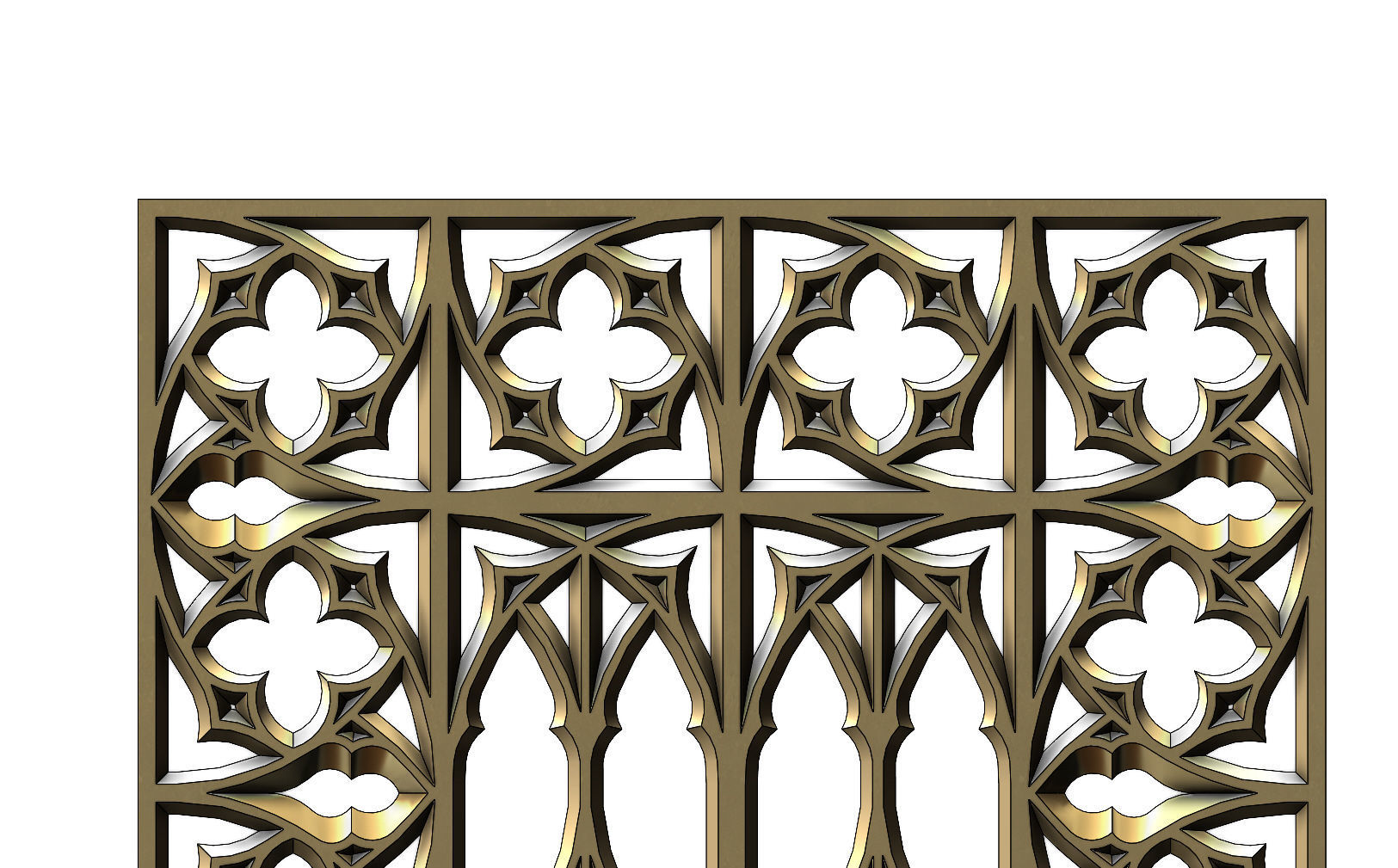 Gothic Ornament pannel for plaster and wood working 3D print model_2