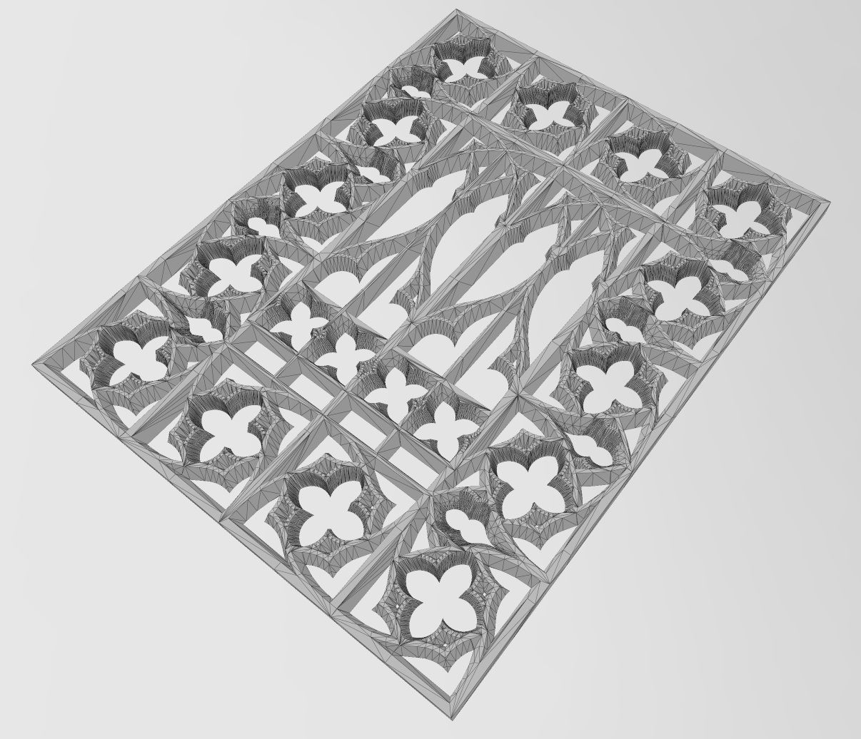 Gothic Ornament pannel for plaster and wood working 3D print model_12