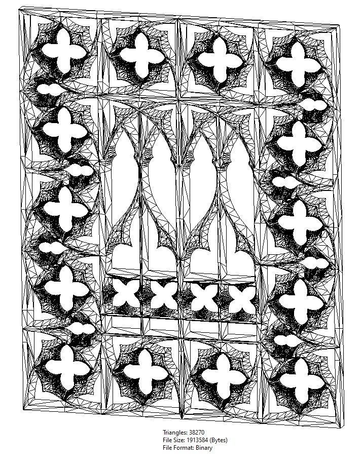 Gothic Ornament pannel for plaster and wood working 3D print model_19