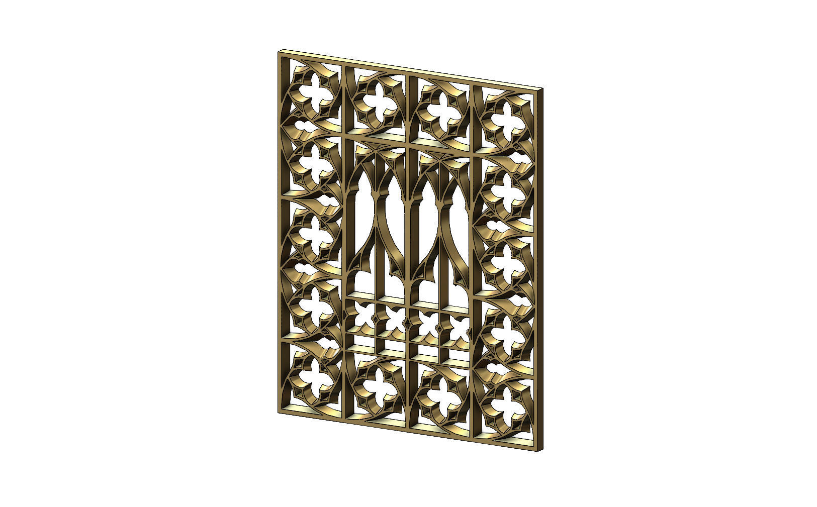 Gothic Ornament pannel for plaster and wood working 3D print model_1