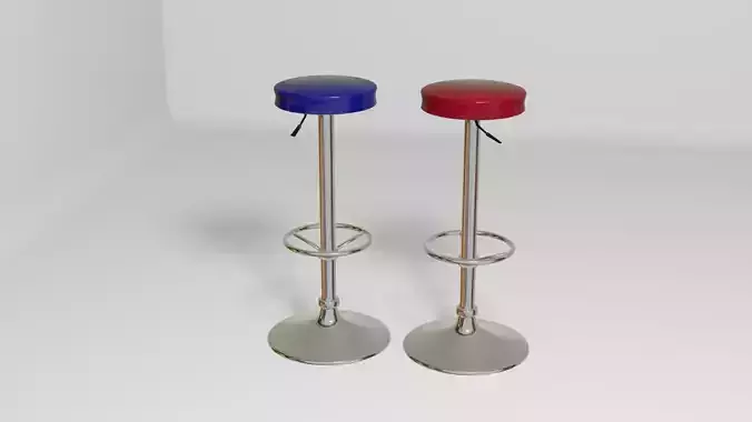 Red and Blue Color Round Bar Stool Barstool
