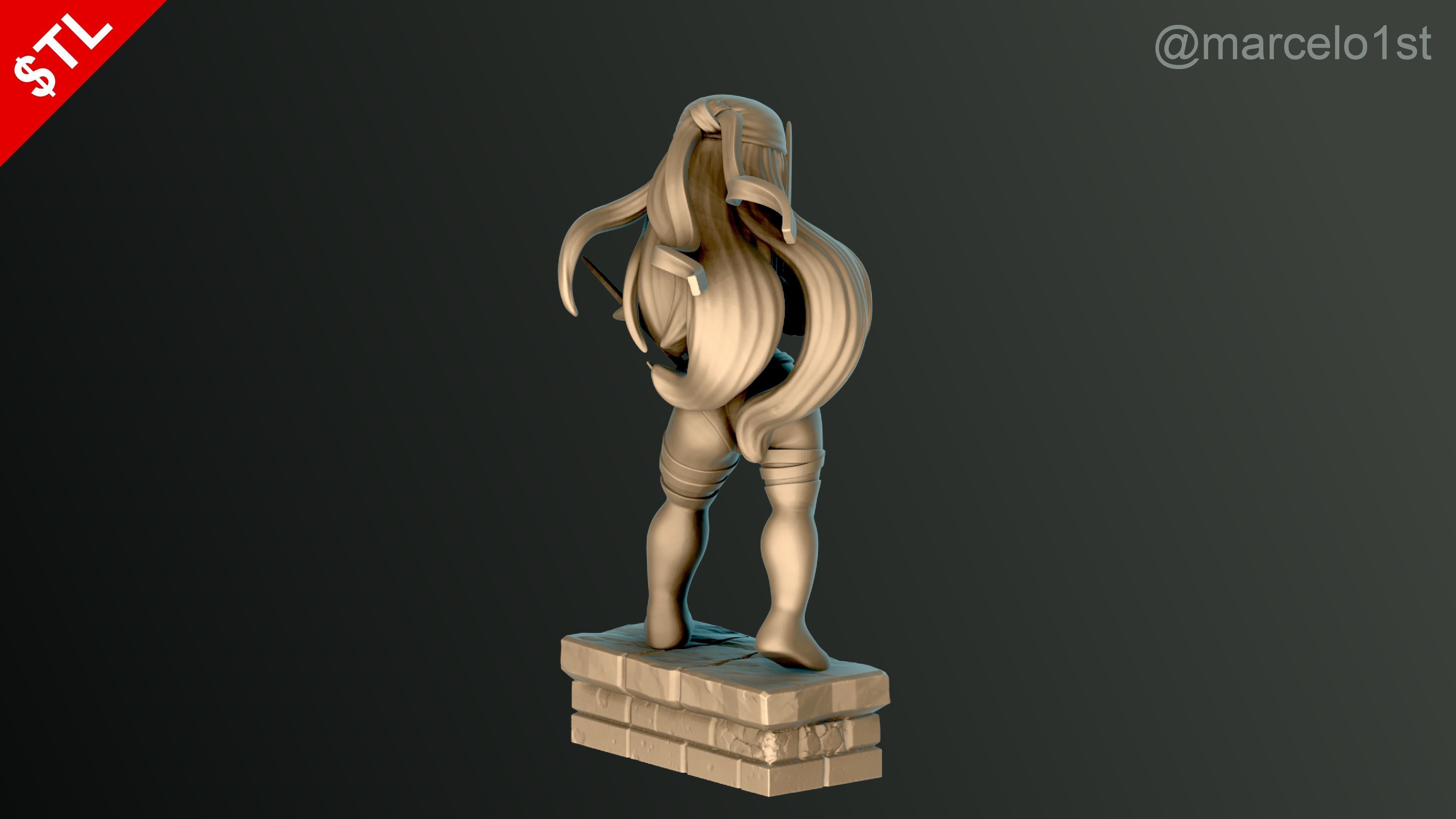 Elektra Natchios Statue 3D print model_12