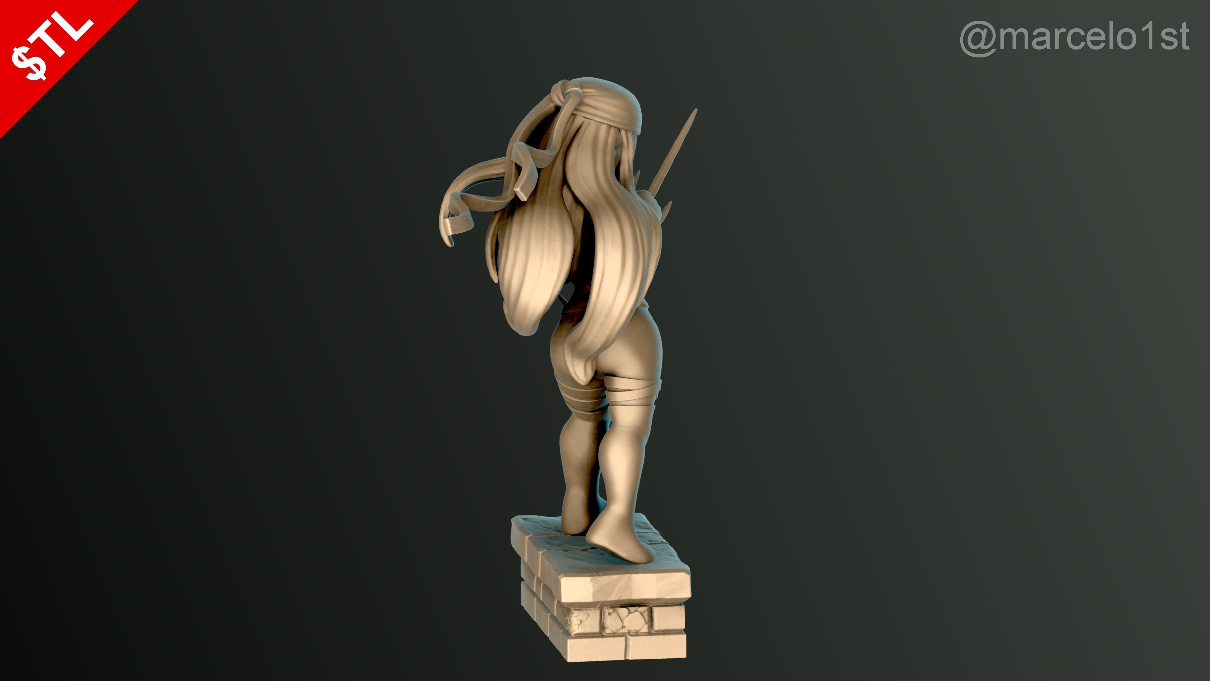 Elektra Natchios Statue 3D print model_13