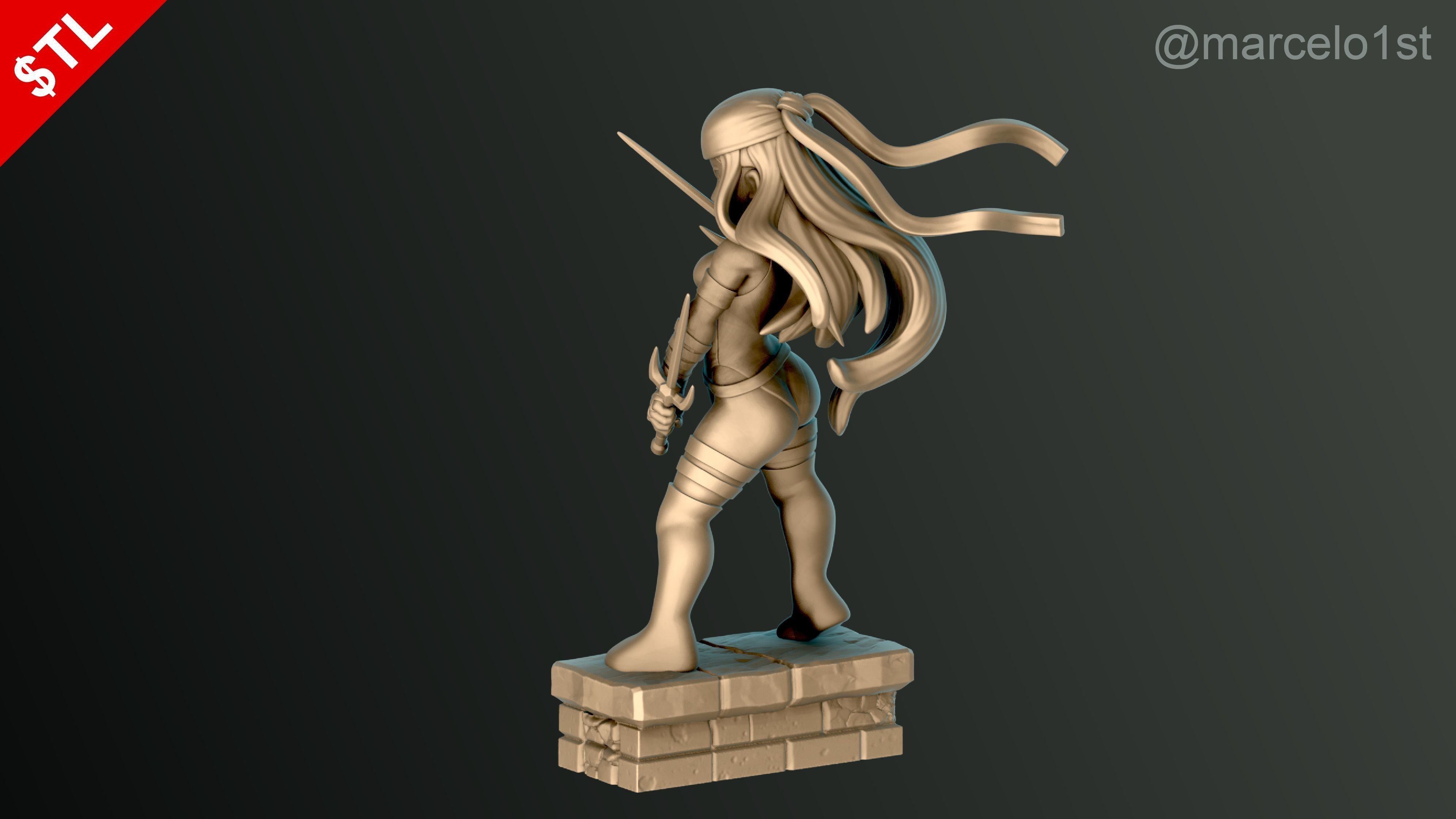 Elektra Natchios Statue 3D print model_9
