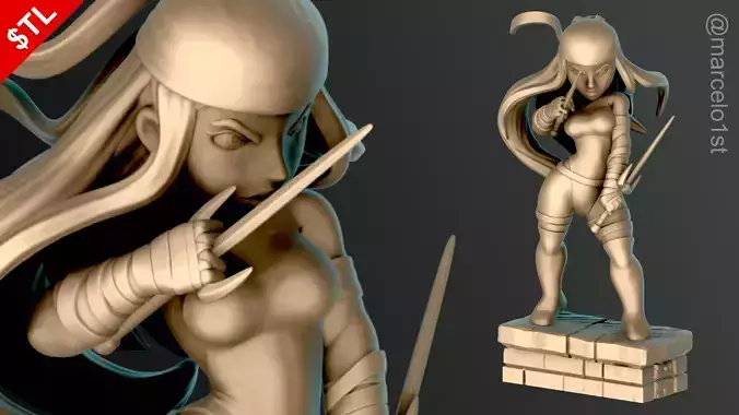 Elektra Natchios Statue 3D print model