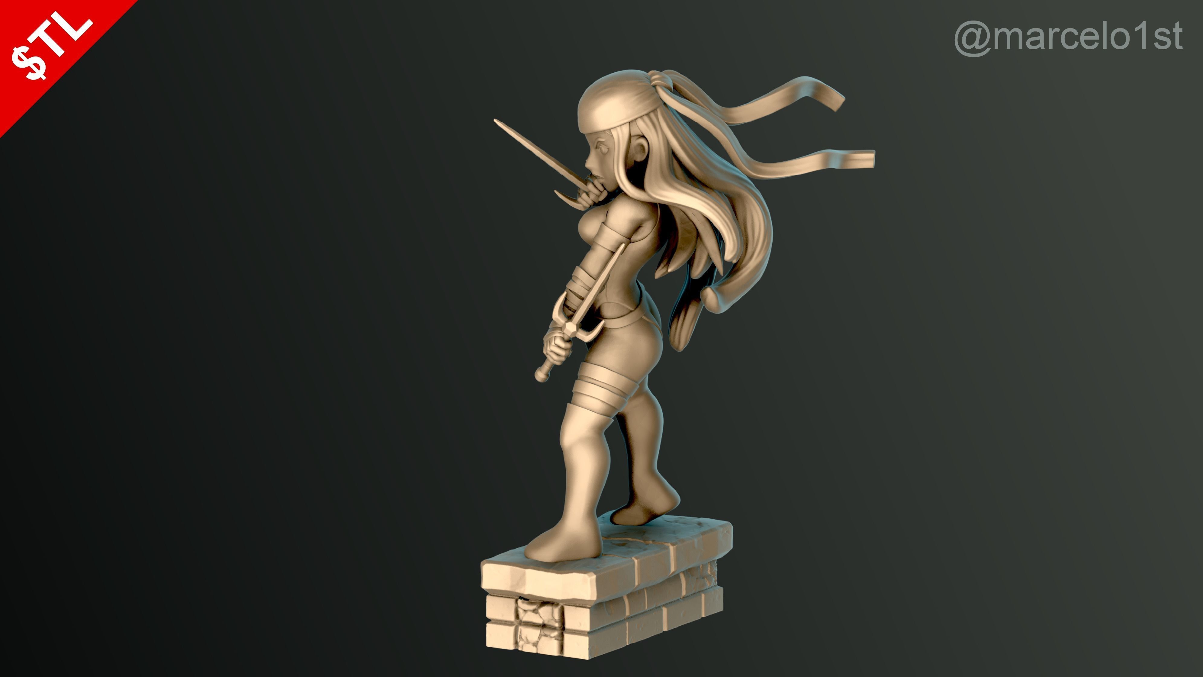 Elektra Natchios Statue 3D print model_8