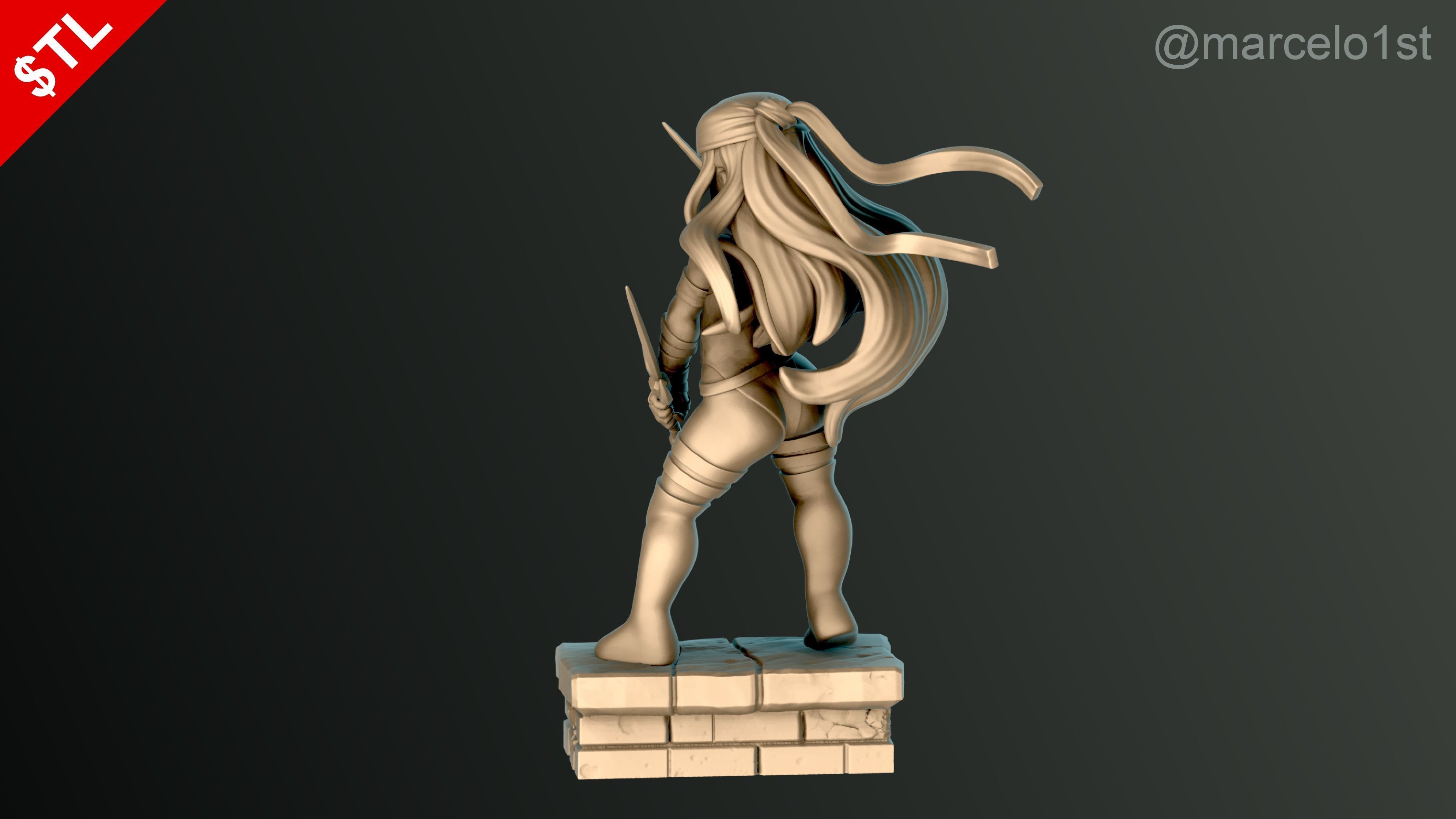 Elektra Natchios Statue 3D print model_10