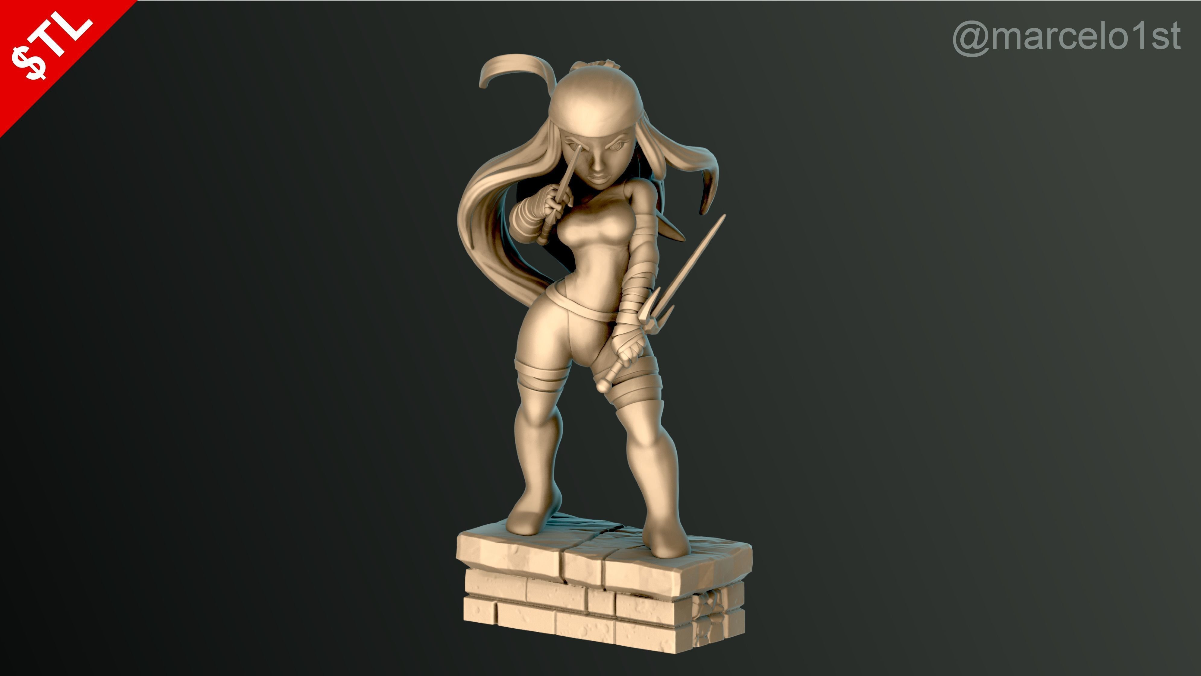 Elektra Natchios Statue 3D print model_20