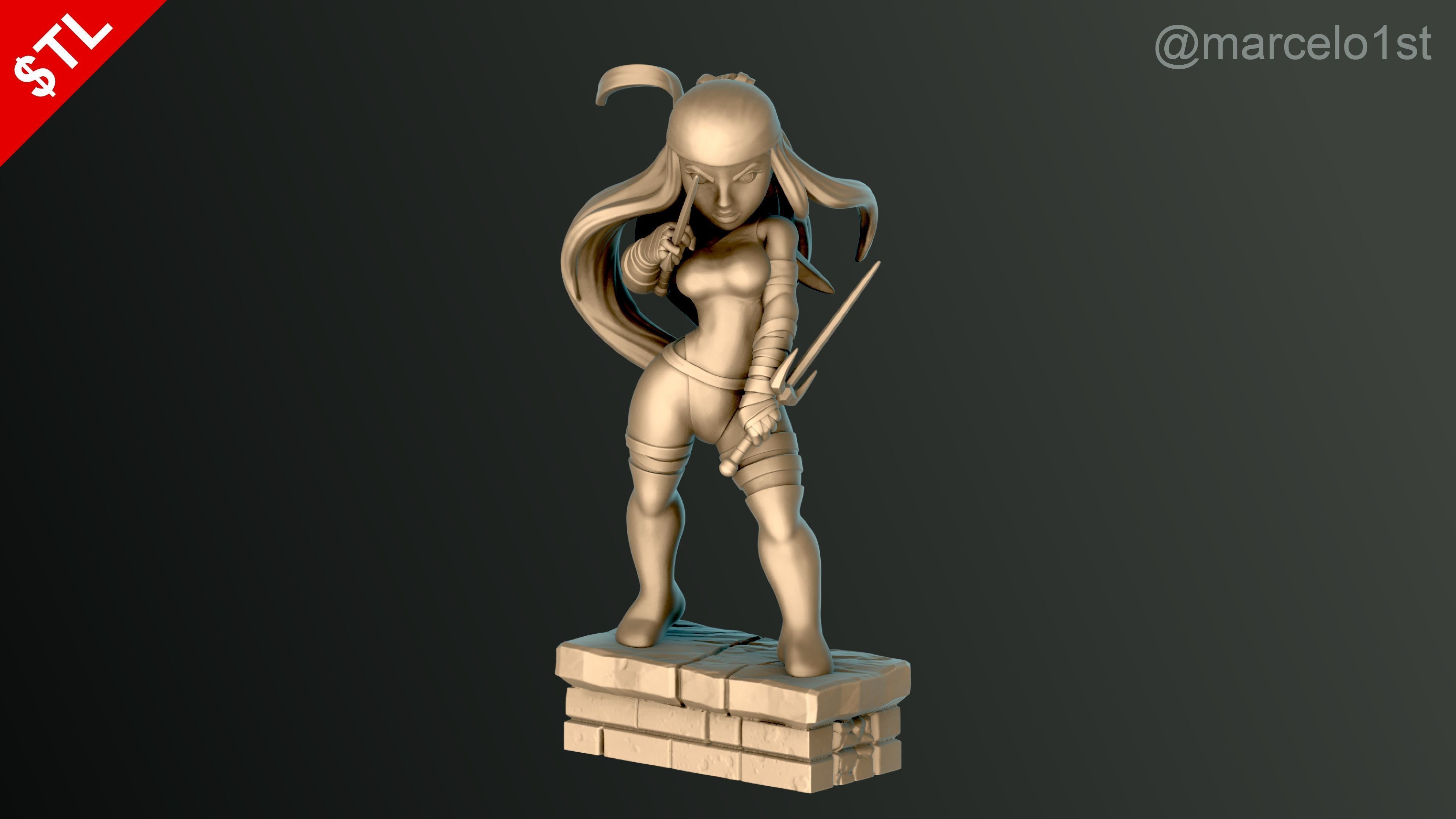 Elektra Natchios Statue 3D print model_21