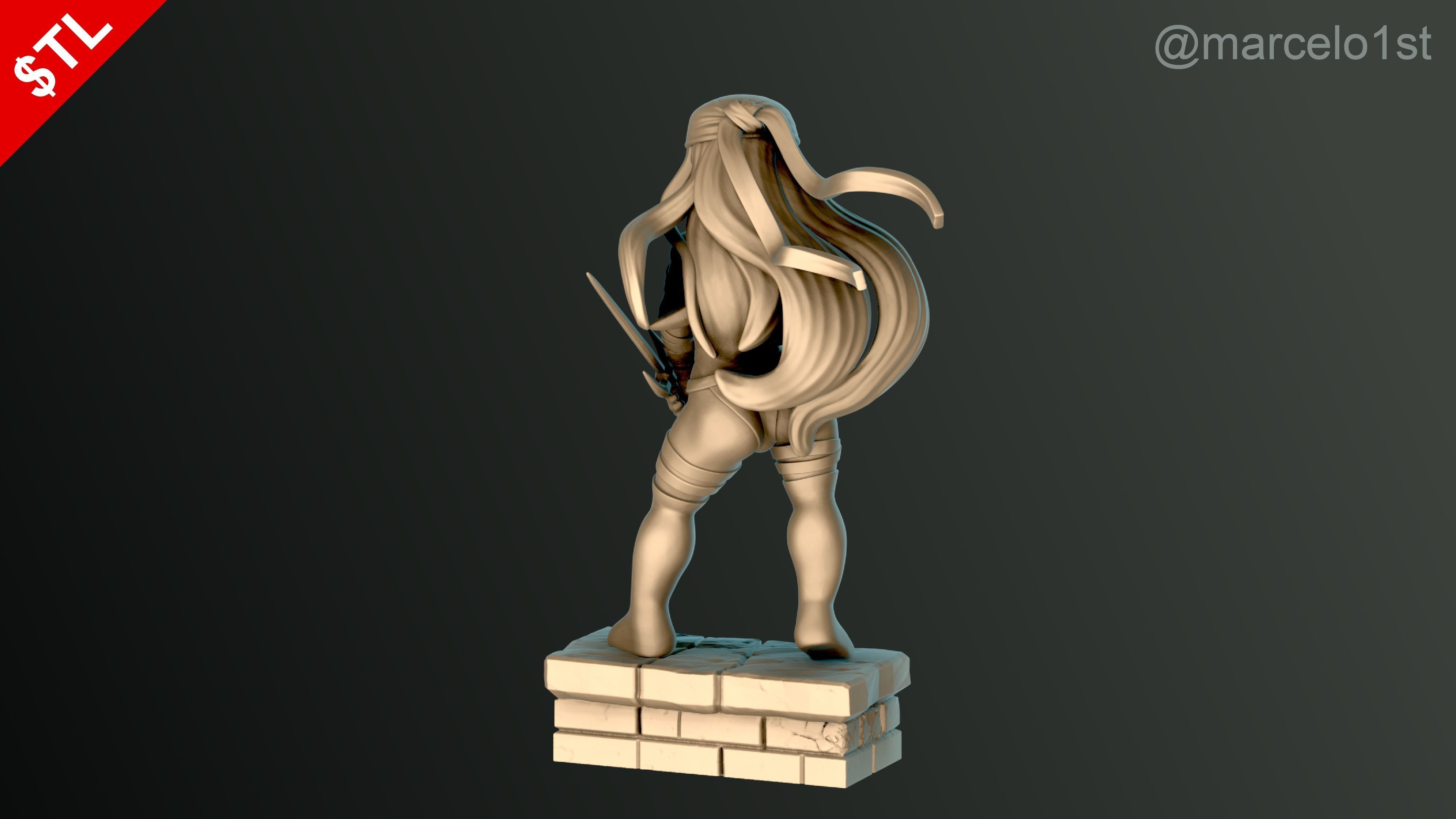 Elektra Natchios Statue 3D print model_11