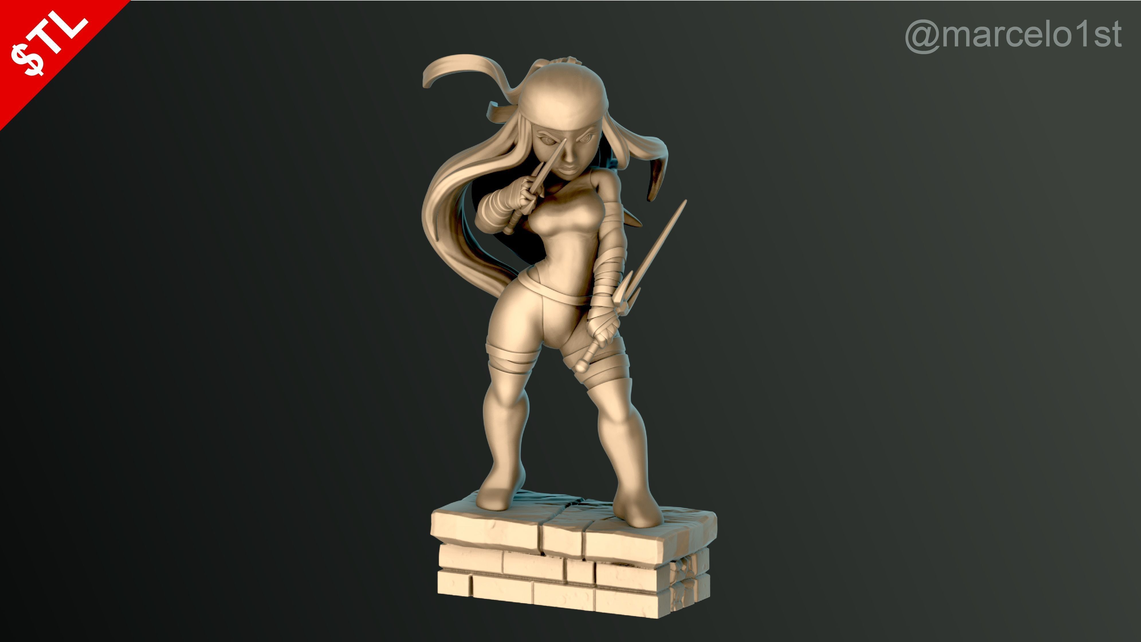 Elektra Natchios Statue 3D print model_19