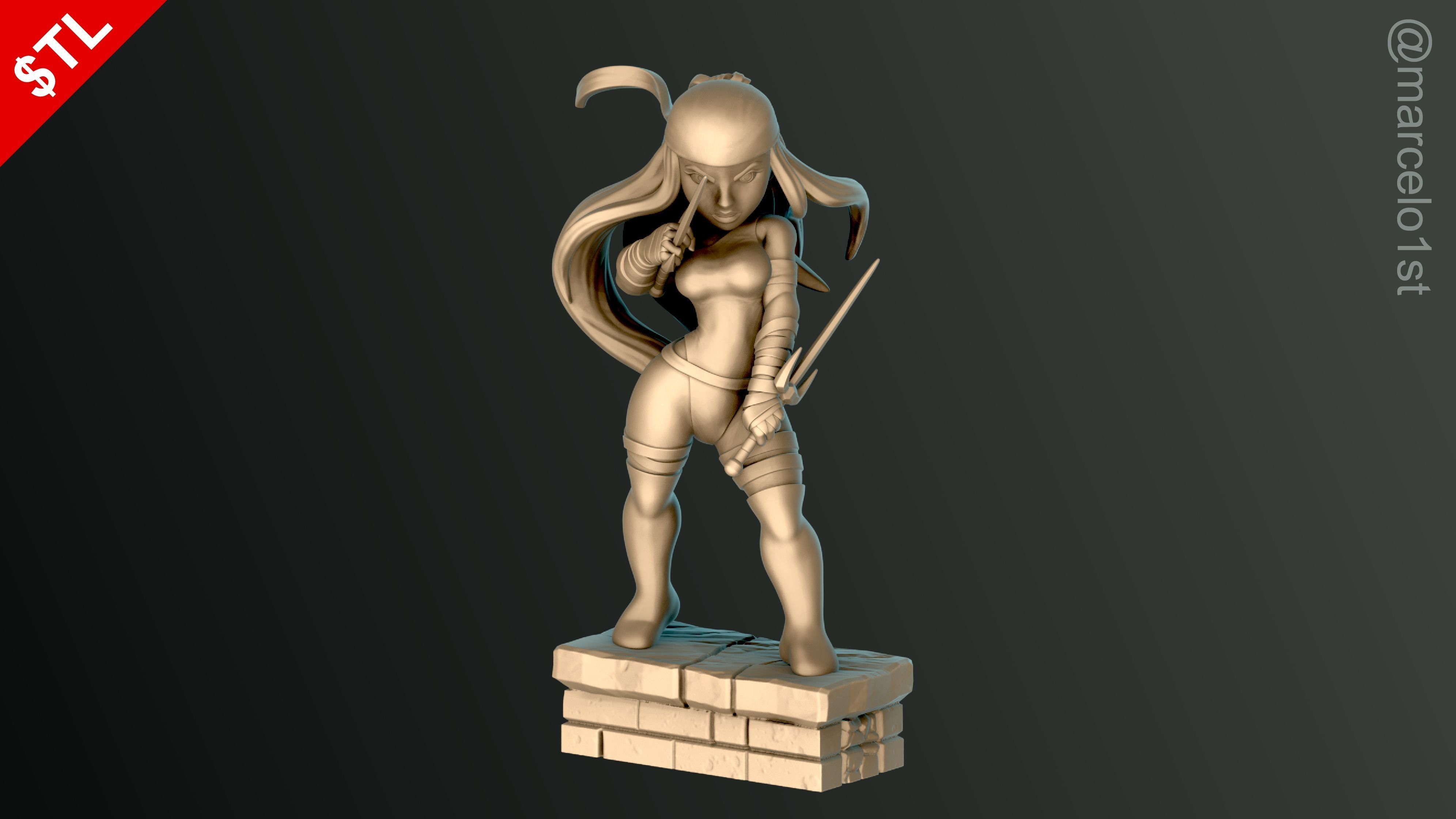 Elektra Natchios Statue 3D print model_2