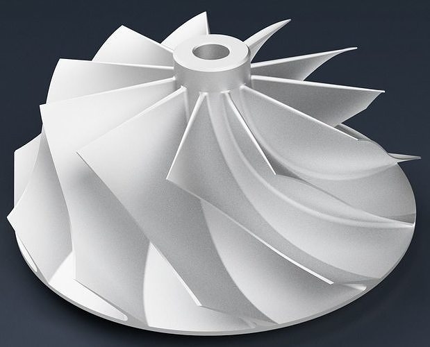 Turbocharger Compressor Impeller 3D print model