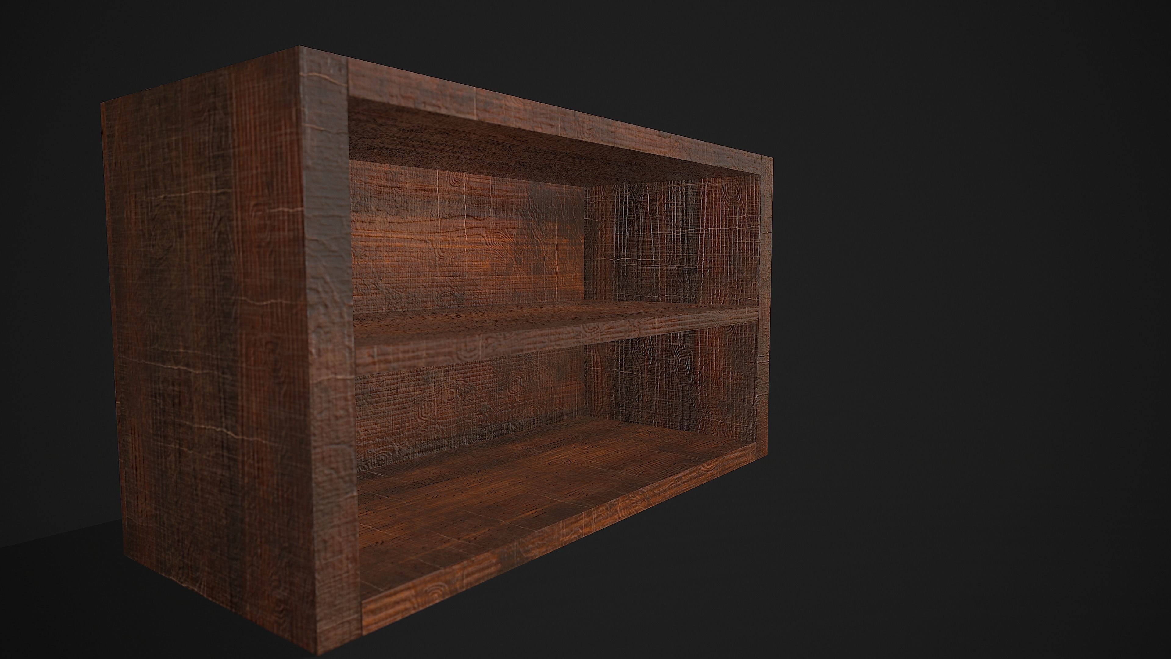Medieval Bookshelf Low-poly 3D model_1